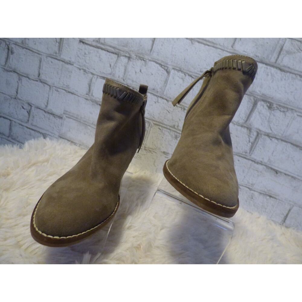 Anthropologie Dolce Vita Suede Dylan Brown Stitched Ankle Booties 6.5 NEW - Picture 8 of 10